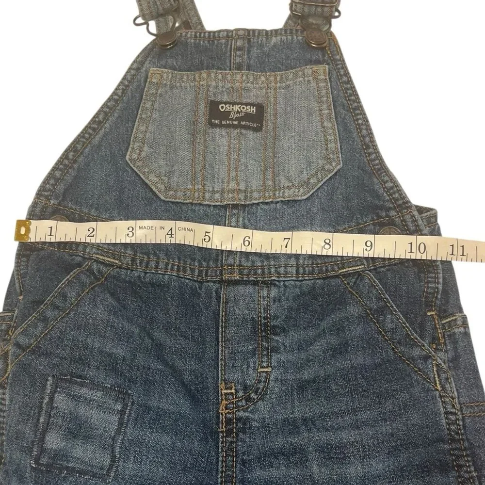 Toddler Denim Overalls 24M Flannel Lined Carpenter Y2K Workwear OshKosh Cute
